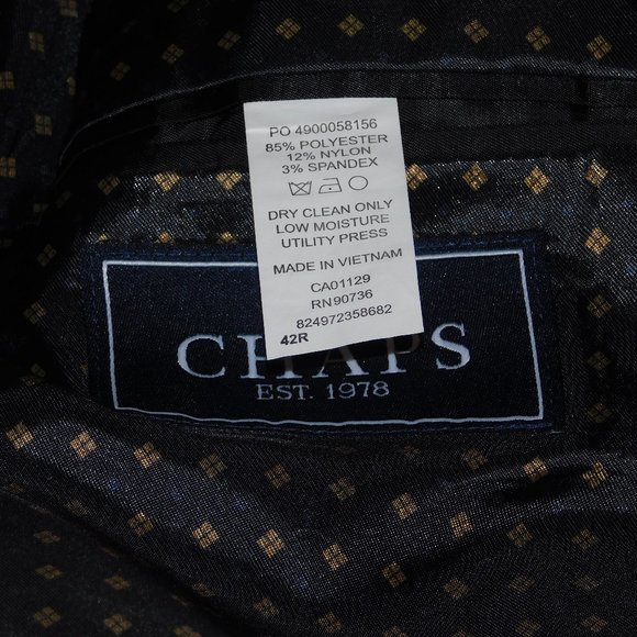 Chaps Men's Blazer (Very Dark) w/ Patched Elbows (Dark Brown) 42 Reg - Picture 3 of 5